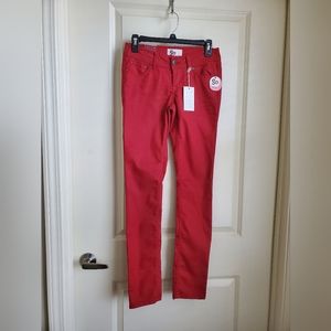 SO Skinny Wine Berry Glitter Jeans Juniors Size 3 NWT